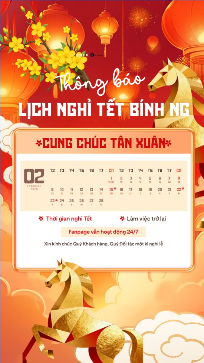 Thông báo lịch nghỉ tết nguyên đán Bính Ngọ 2026
