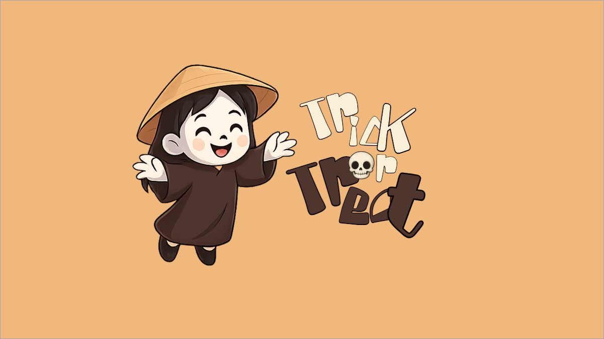 Mẫu Hình nền máy tính Halloween, lễ hội ma quái, sự kiện, event, dễ thương, cute, chibi, hoạt hình, cartoon — LayerPic