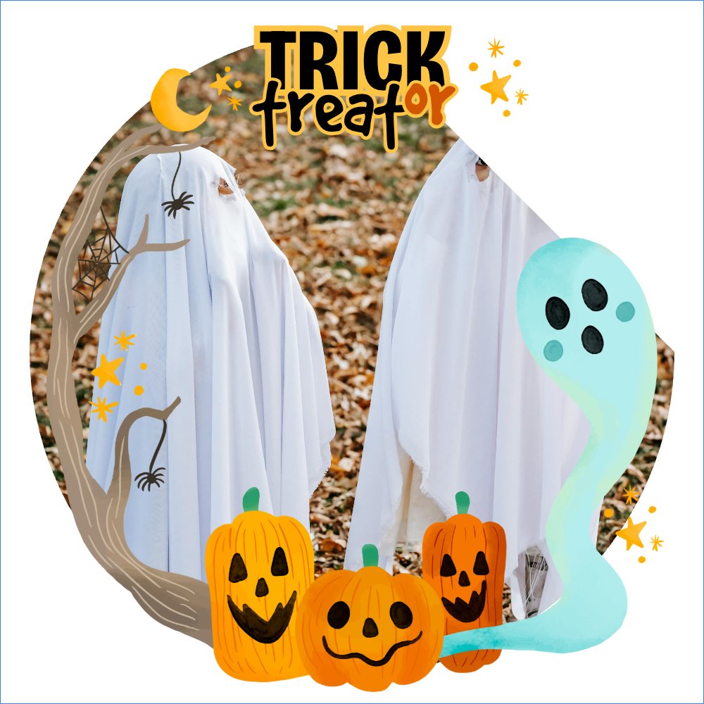 Halloween, lễ hội ma quái, sự kiện, event, dễ thương, cute, chibi, hoạt hình, cartoon