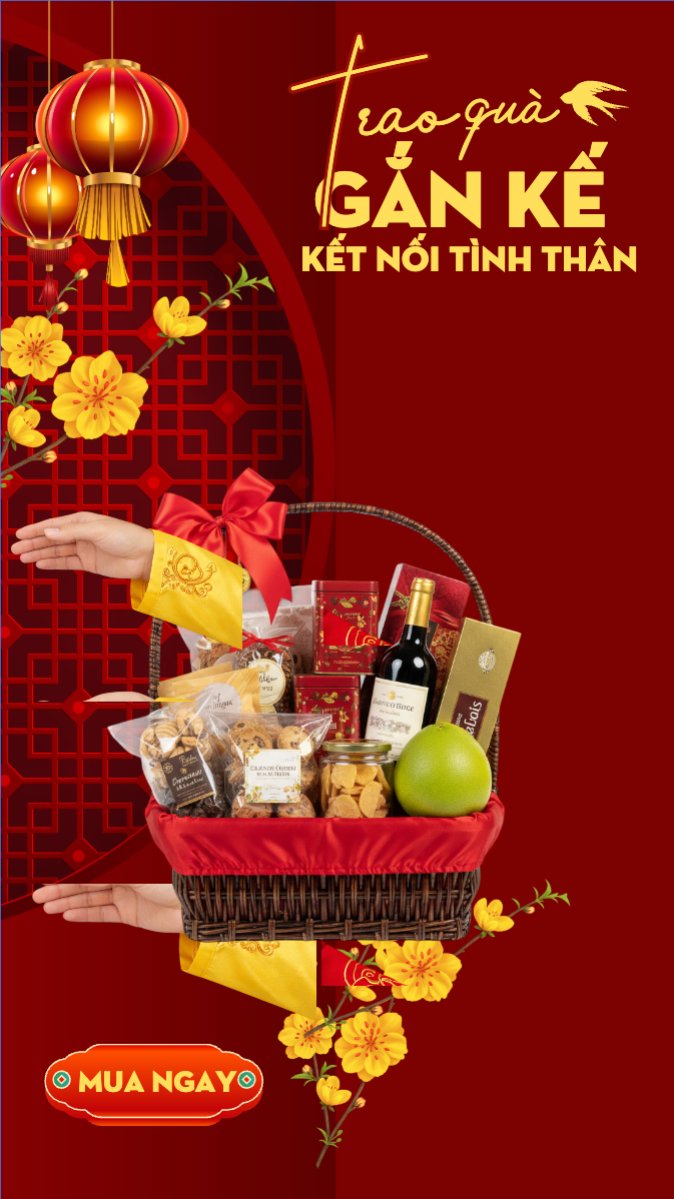 Mẫu Bài post MXH (9:16) Trao quà gắn kết kết nối tình thân — LayerPic