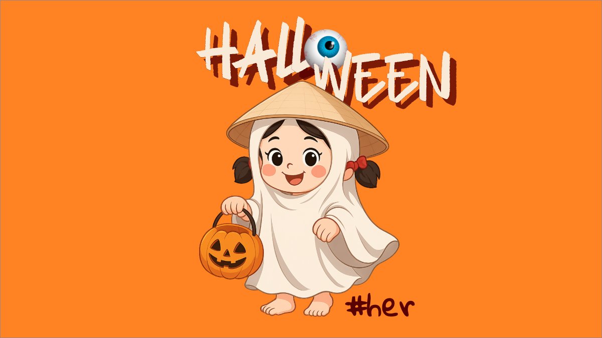 Halloween, lễ hội ma quái, sự kiện, event, dễ thương, cute, chibi, hoạt hình, cartoon