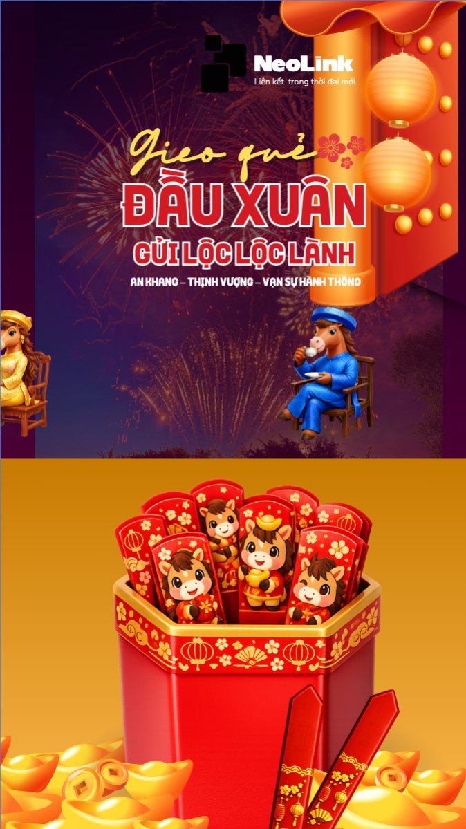 Mẫu Bài post MXH (9:16) Gieo quẻ đầu xuân gửi lộc lộc lành — LayerPic