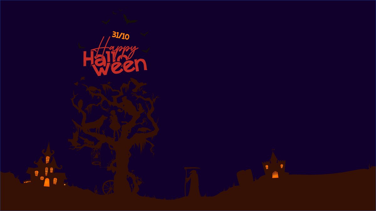 Mẫu Hình nền máy tính Halloween, lễ hội ma quái, sự kiện, event, dễ thương, cute, chibi, hoạt hình, cartoon — LayerPic