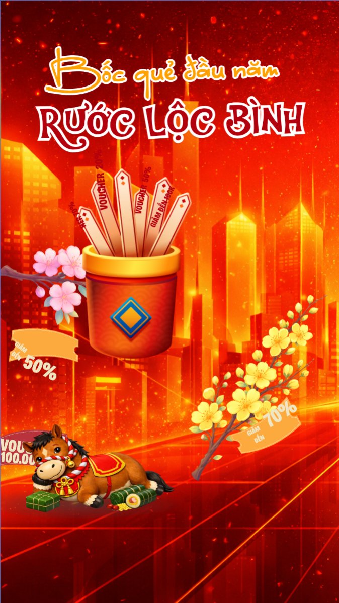 Mẫu Bài post MXH (9:16) Bốc quẻ đầu năm rước lộc bình an — LayerPic