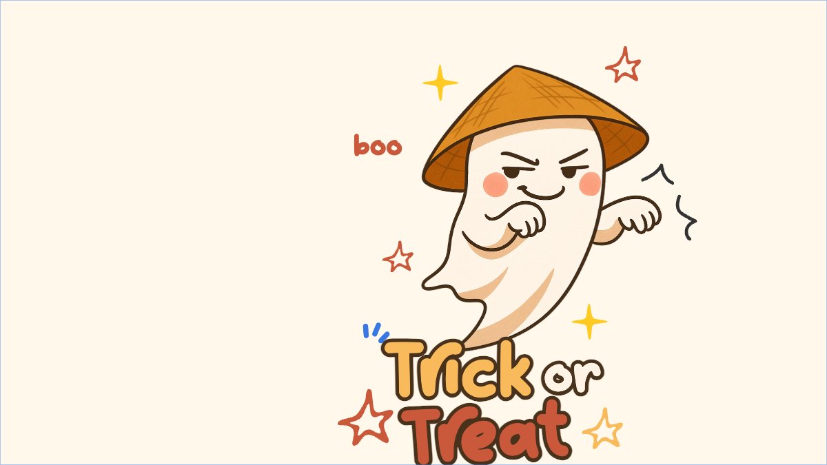 Mẫu Hình nền máy tính Halloween, lễ hội ma quái, sự kiện, event, dễ thương, cute, chibi, hoạt hình, cartoon — LayerPic