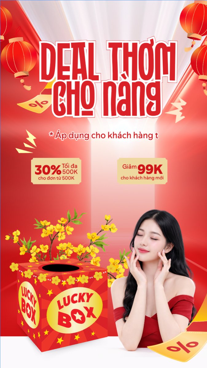 Mẫu Bài post MXH (9:16) Deal thơm cho nàng — LayerPic