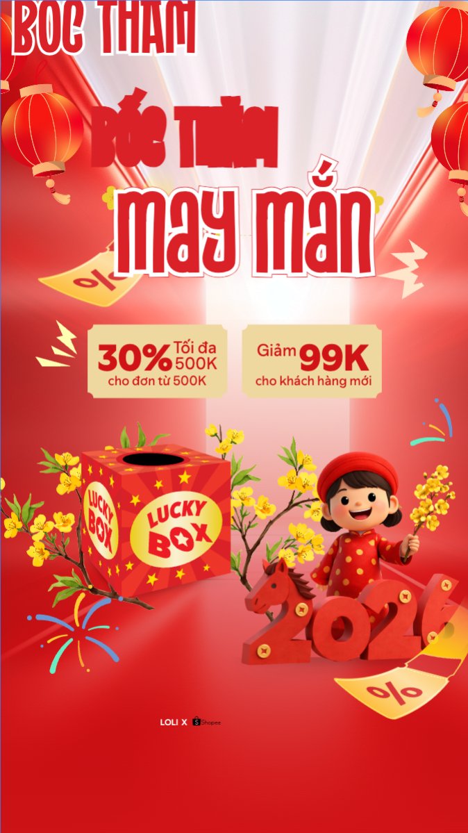 Mẫu Bài post MXH (9:16) Bốc thăm may mắn — LayerPic