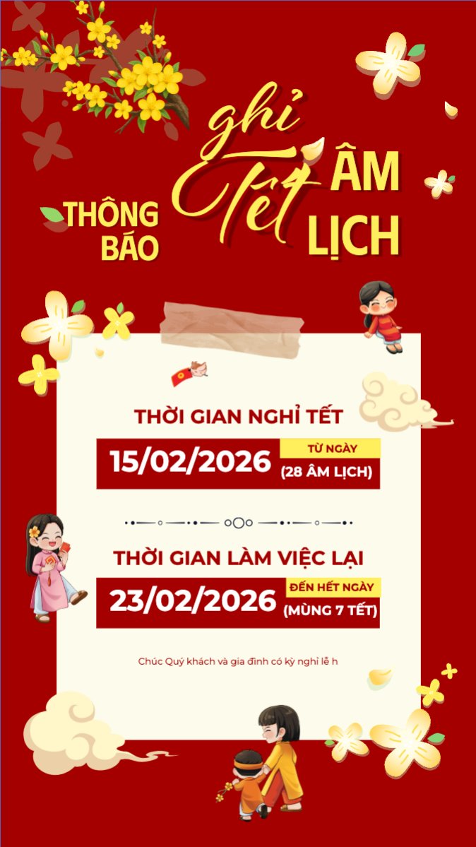 Thông báo nghỉ tết âm lịch
