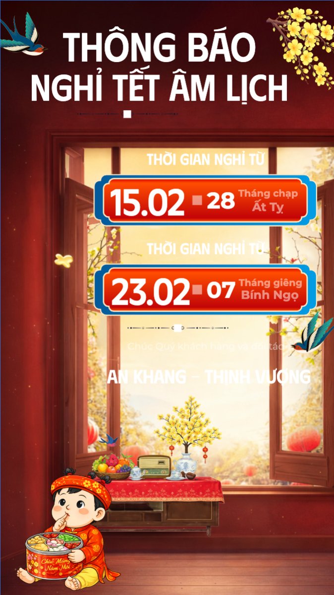 Mẫu Bài post MXH (9:16) Thông báo tết âm lịch — LayerPic