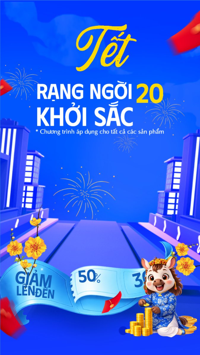 Mẫu Bài post MXH (9:16) Tết rạng ngời khởi sắc — LayerPic
