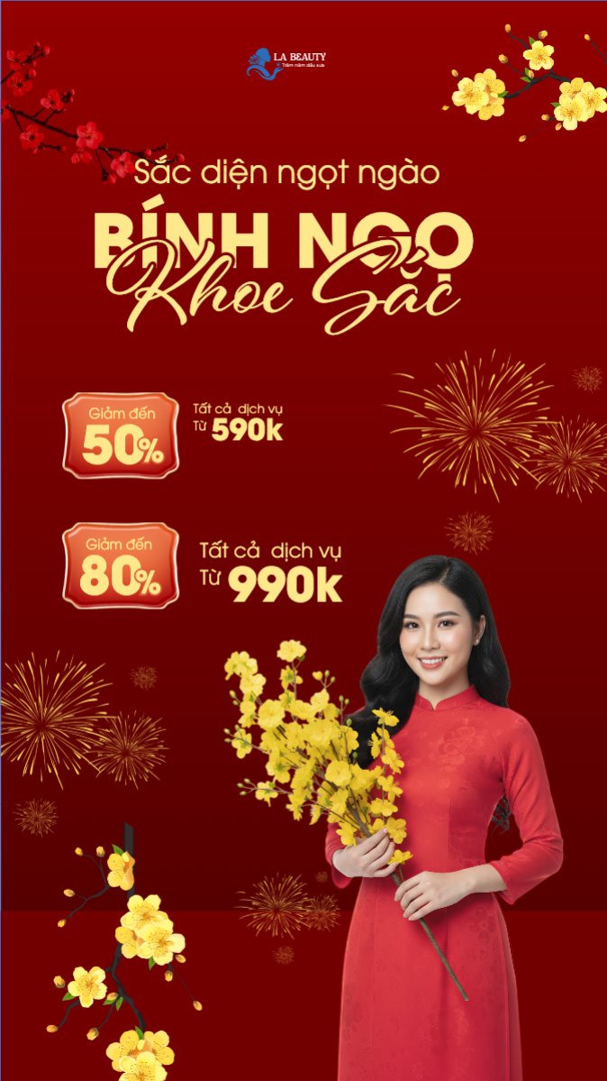 Mẫu Bài post MXH (9:16) Sắc diện ngọt ngào — LayerPic
