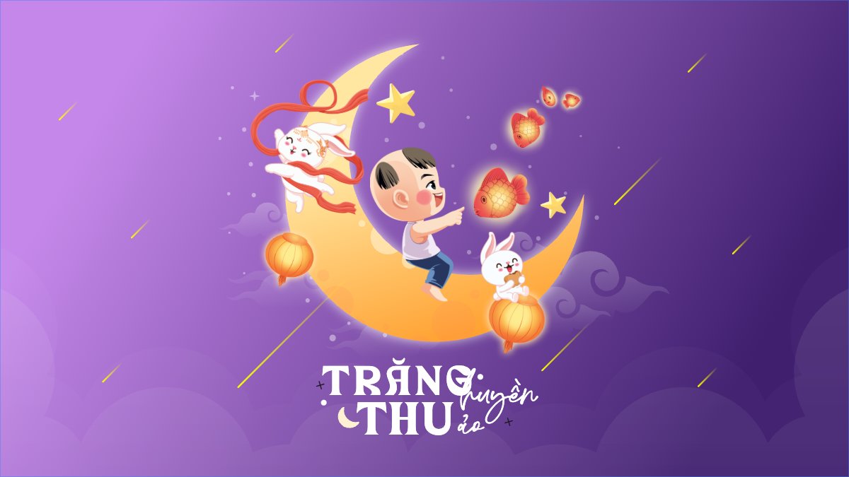 Mẫu Hình nền máy tính Trung thu, Tết Đoàn Viên, mid-autumn festival, sự kiện, event, dễ thương, cute, chibi, hoạt hình, cartoon — LayerPic