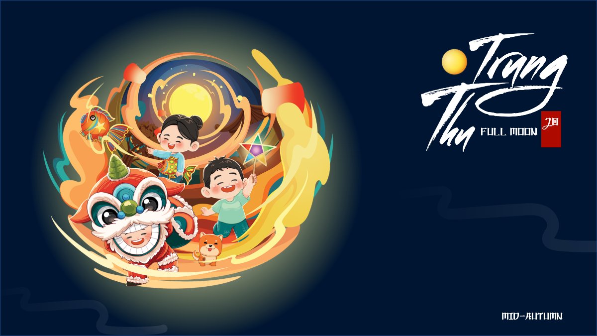 Trung thu, Tết Đoàn Viên, mid-autumn festival, sự kiện, event, dễ thương, cute, chibi, hoạt hình, cartoon