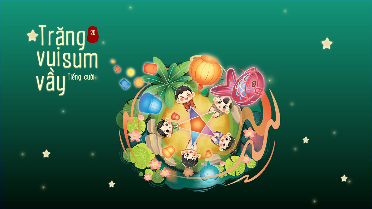 Mẫu Hình nền máy tính Trung thu, Tết Đoàn Viên, mid-autumn festival, sự kiện, event, dễ thương, cute, chibi, hoạt hình, cartoon — LayerPic