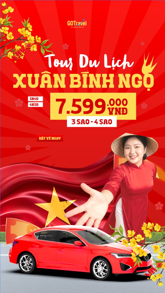 Mẫu Bài post MXH (9:16) Tour du lịch xuân Bính ngọ — LayerPic
