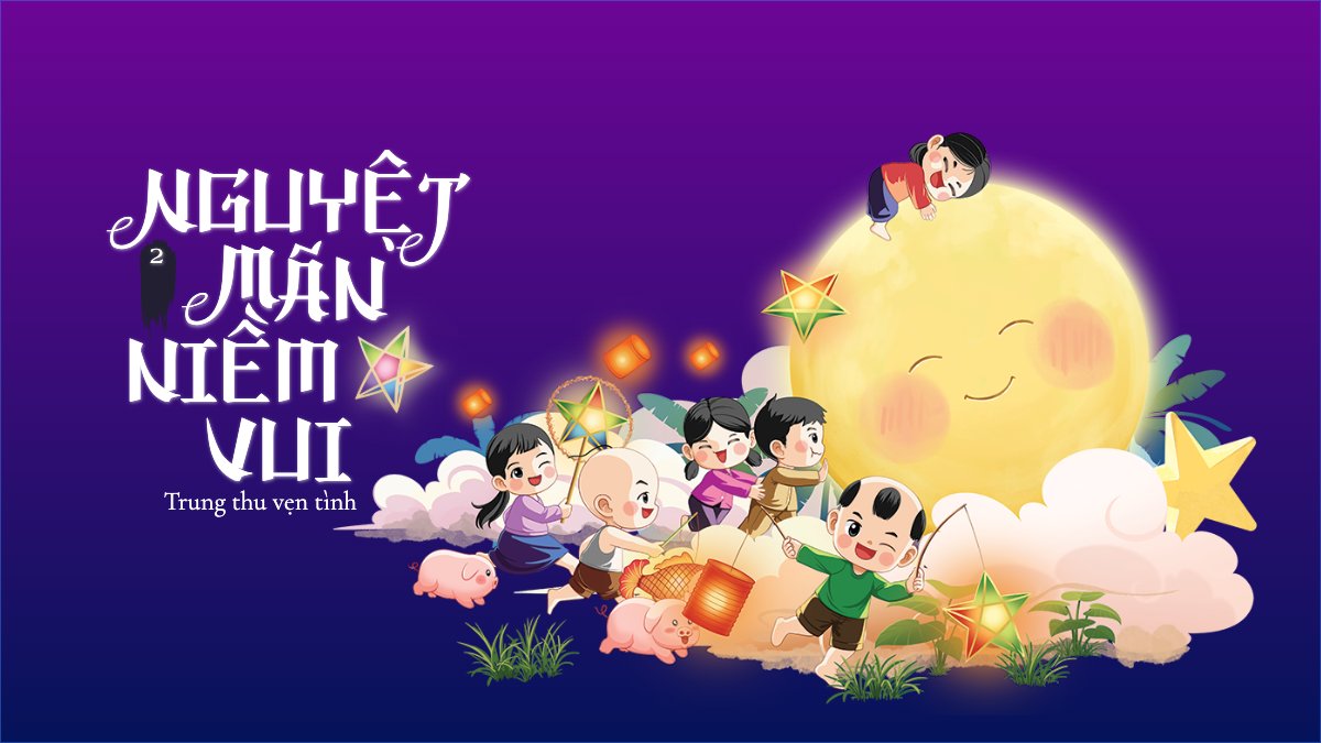 Mẫu Hình nền máy tính Trung thu, Tết Đoàn Viên, mid-autumn festival, sự kiện, event, dễ thương, cute, chibi, hoạt hình, cartoon — LayerPic