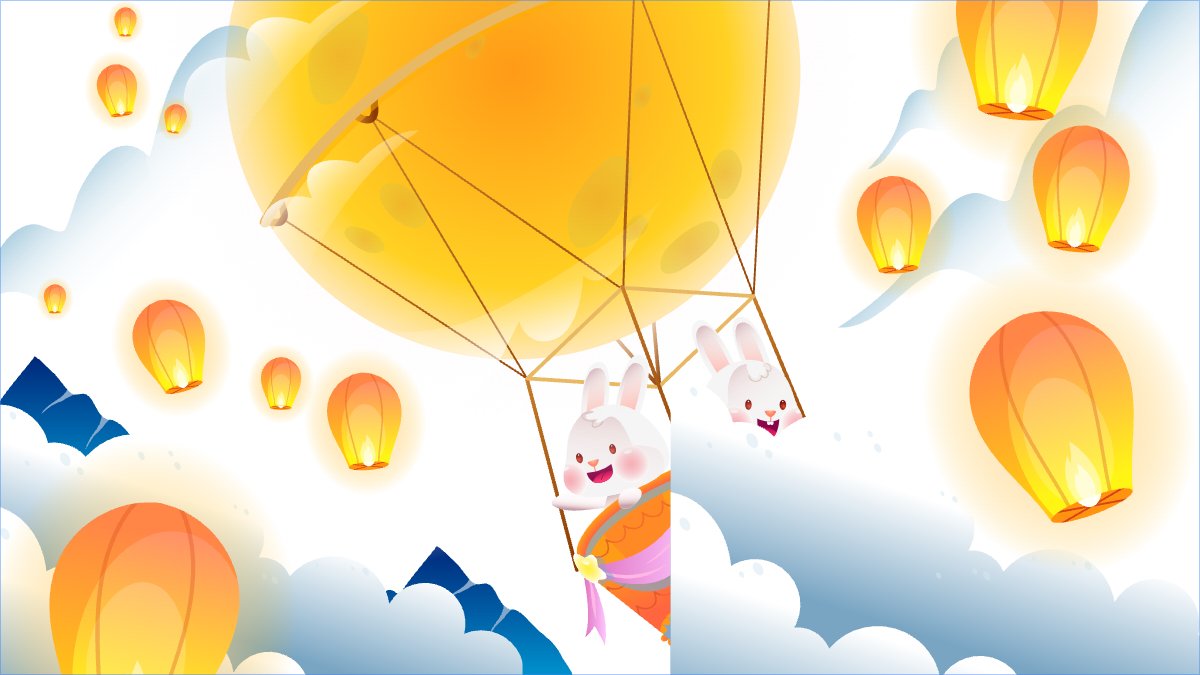 Mẫu Hình nền máy tính Trung thu, Tết Đoàn Viên, mid-autumn festival, sự kiện, event, dễ thương, cute, chibi, hoạt hình, cartoon — LayerPic