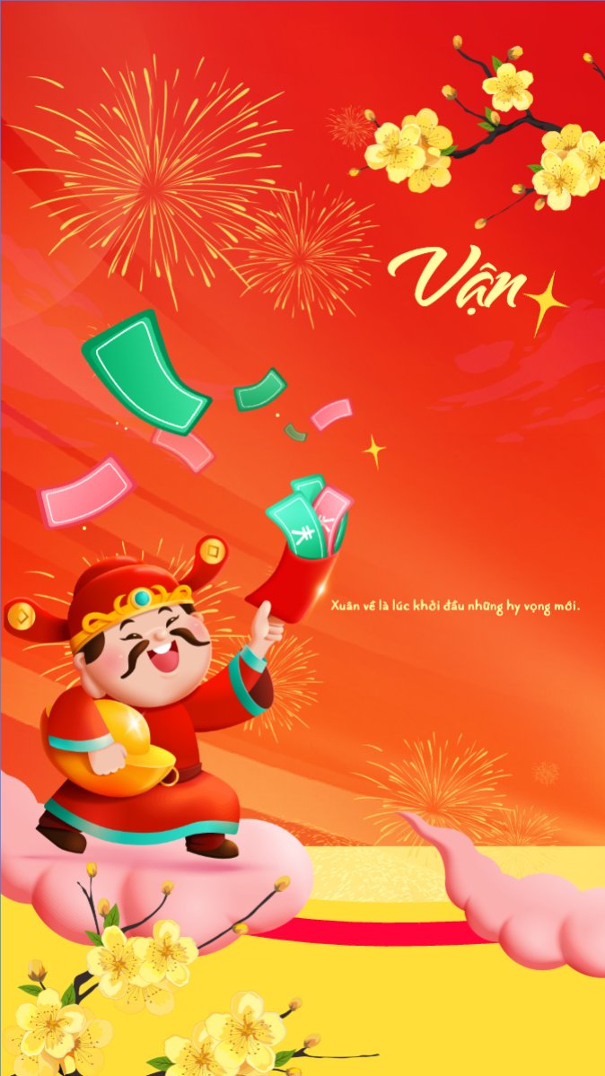Mẫu Bài post MXH (9:16) Vận xuân khởi sắc — LayerPic