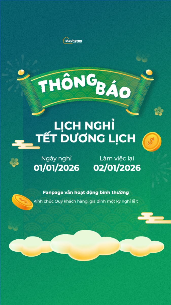 Thông báo lịch nghỉ Tết dương lịch 2026