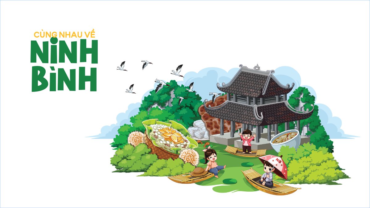 Mẫu Hình nền máy tính Ninh Bình, Việt Nam, địa danh, du lịch, travel, dễ thương, cute, chibi, hoạt hình, cartoon — LayerPic