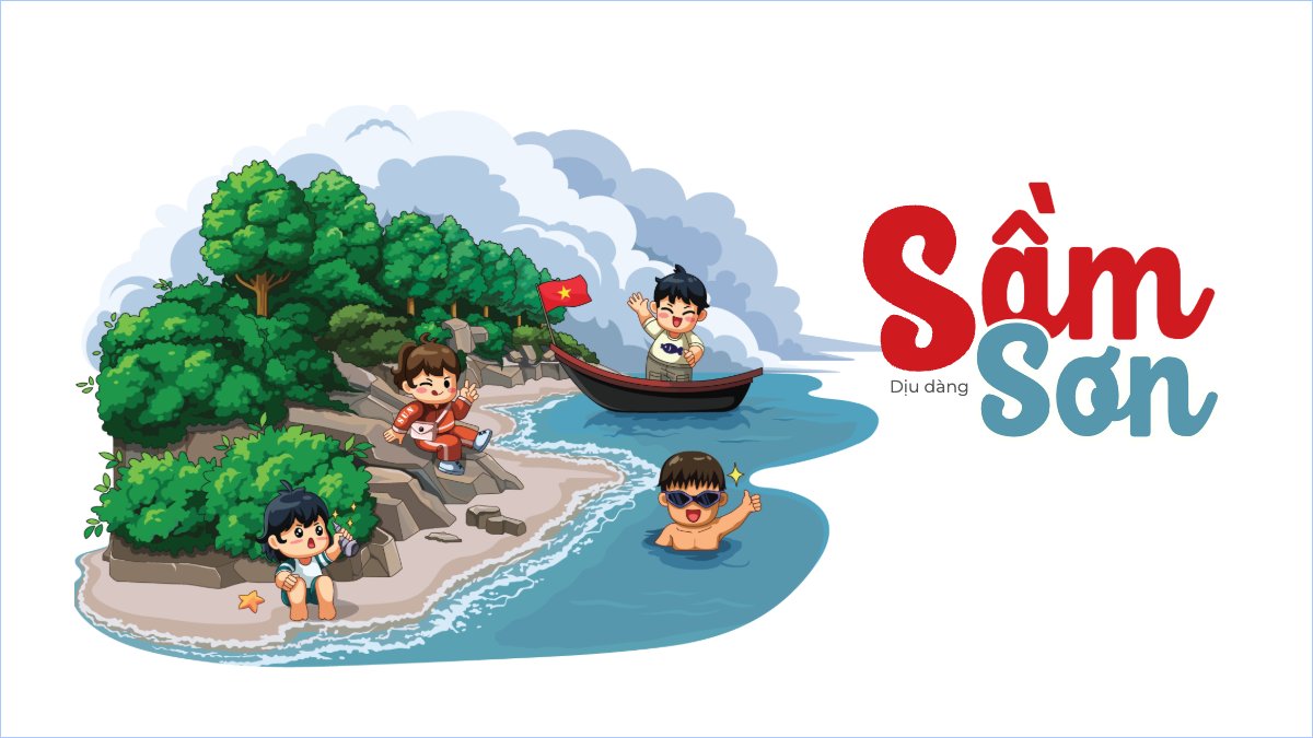 Sầm Sơn, Việt Nam, địa danh, du lịch, travel, dễ thương, cute, chibi, hoạt hình, cartoon