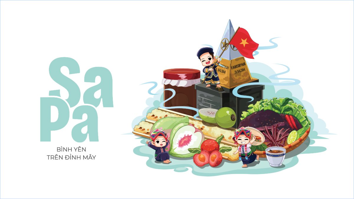 Sapa, Việt Nam, địa danh, du lịch, travel, dễ thương, cute, chibi, hoạt hình, cartoon