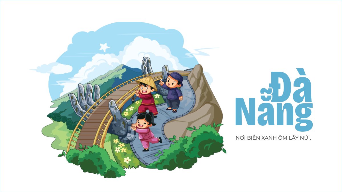 Mẫu Hình nền máy tính Đà Nẵng, Việt Nam, địa danh, du lịch, travel, dễ thương, cute, chibi, hoạt hình, cartoon — LayerPic
