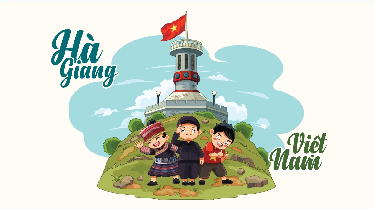Hà Giang, Việt Nam, địa danh, du lịch, travel, dễ thương, cute, chibi, hoạt hình, cartoon