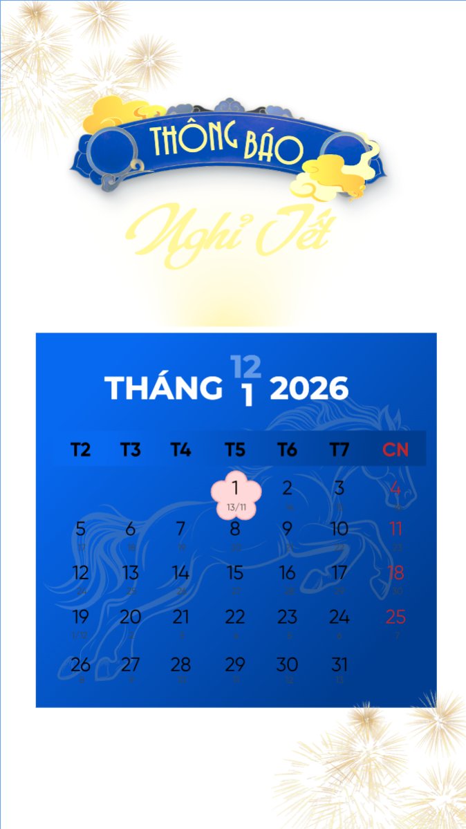 Thông báo nghỉ tết dương lịch