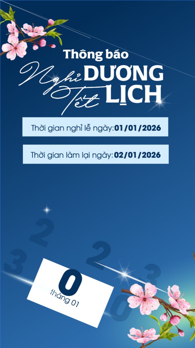 Thông báo nghỉ tết dương lịch