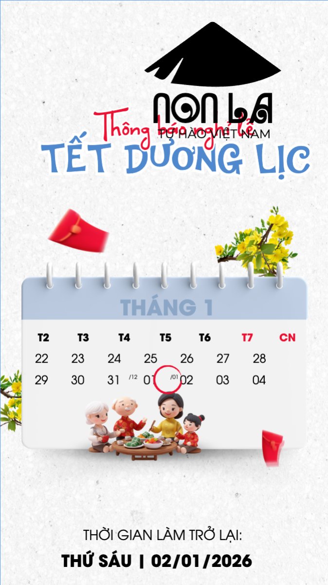Mẫu Bài post MXH (9:16) Thông báo nghỉ tết dương lịch — LayerPic