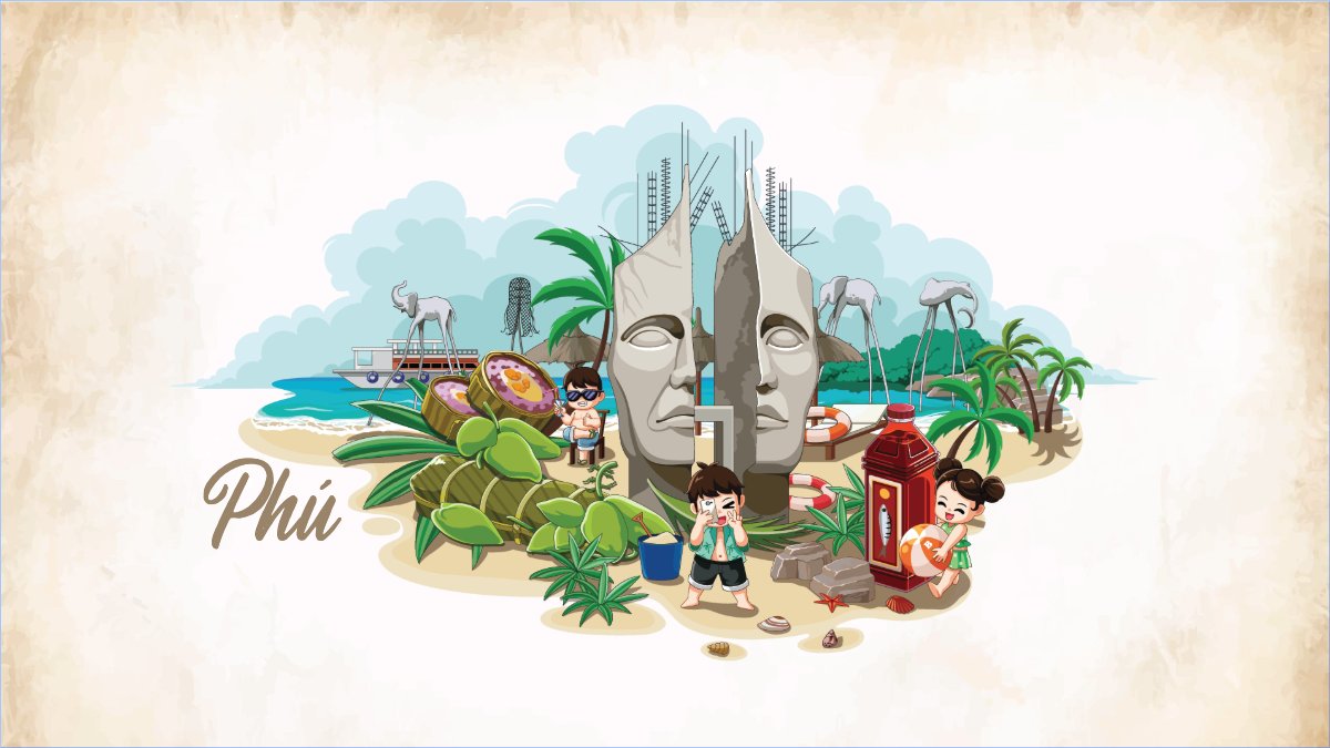 Phú Quốc, Việt Nam, địa danh, du lịch, travel, dễ thương, cute, chibi, hoạt hình, cartoon