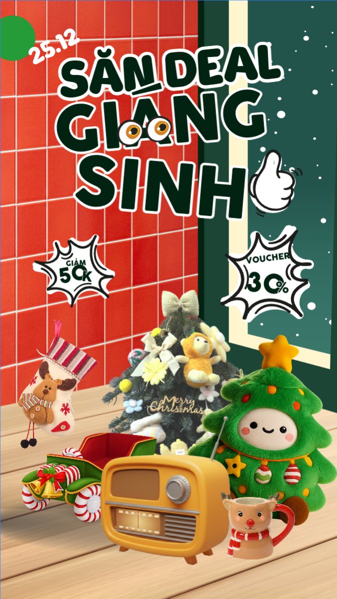 Mẫu Bài post MXH (9:16) Săn deal giáng sinh — LayerPic