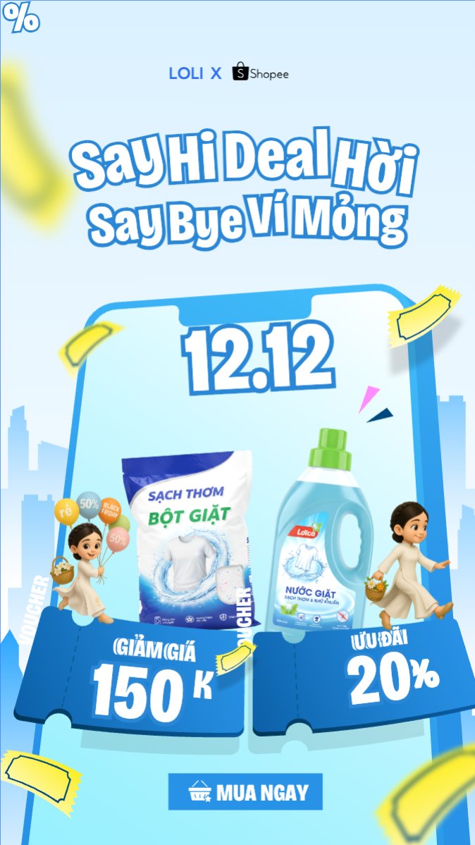 Mẫu Bài post MXH (9:16) Say hi deal hời say bye ví mỏng — LayerPic