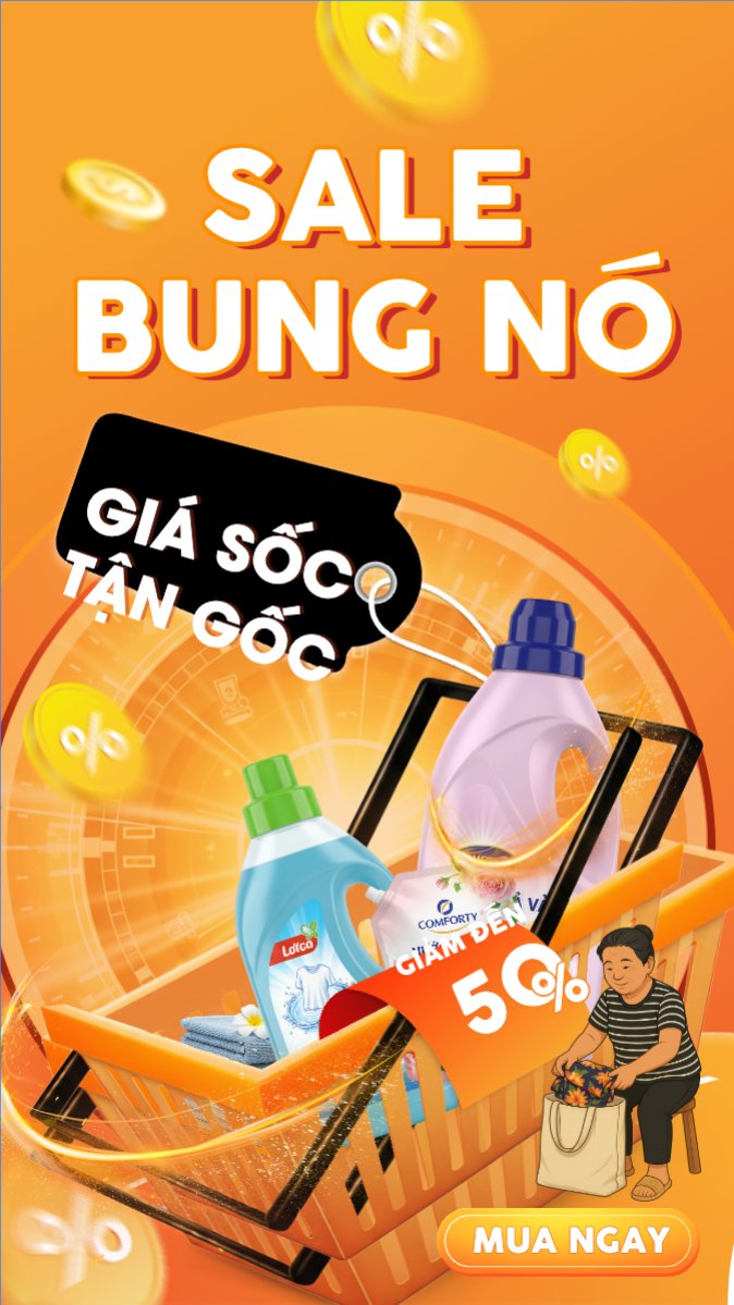 Mẫu Bài post MXH (9:16) Sale bung nóc — LayerPic