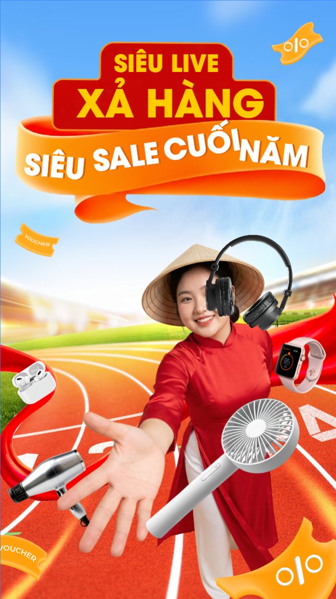 Mẫu Bài post MXH (9:16) Siêu live xả hàng — LayerPic