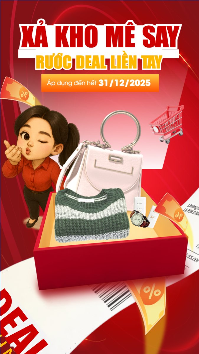 Mẫu Bài post MXH (9:16) Xả kho mê say rước deal liền tay — LayerPic