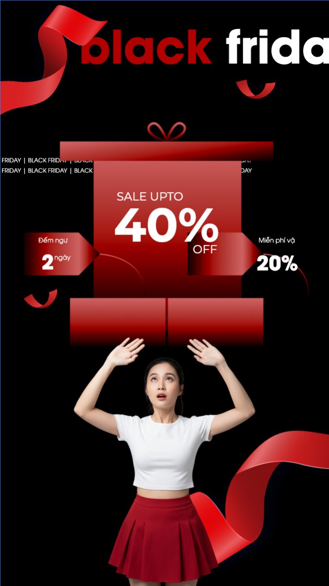 Mẫu Bài post MXH (9:16) Black friday giảm giá — LayerPic