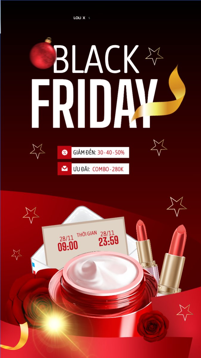 Mẫu Bài post MXH (9:16) Black friday giảm giá — LayerPic