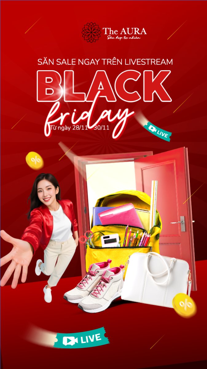 Mẫu Bài post MXH (9:16) Black friday giảm giá — LayerPic