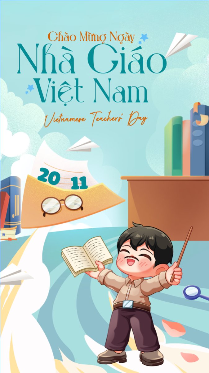 Mẫu Bài post MXH (9:16) Chào mừng Ngày Nhà Giáo Việt Nam 20/11 — LayerPic