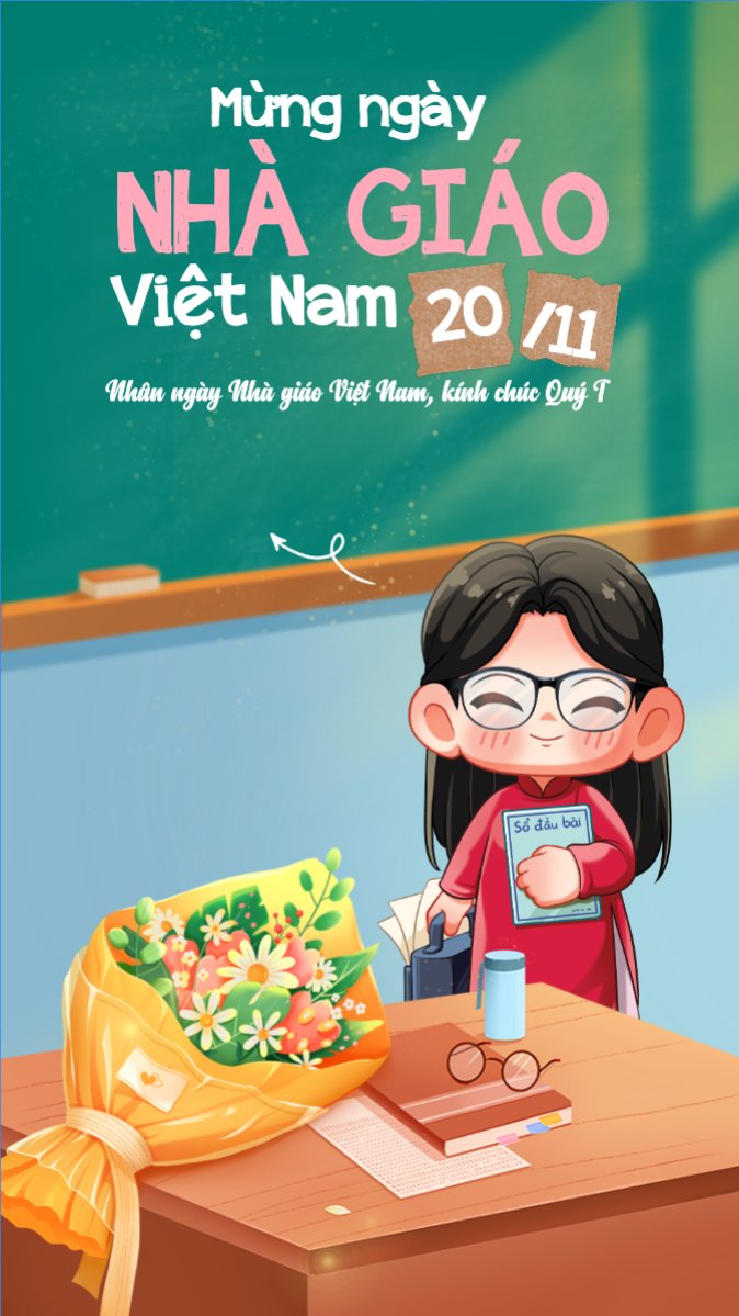 Mẫu Bài post MXH (9:16) Chúc mừng Ngày Nhà Giáo Việt Nam 20/11 — LayerPic