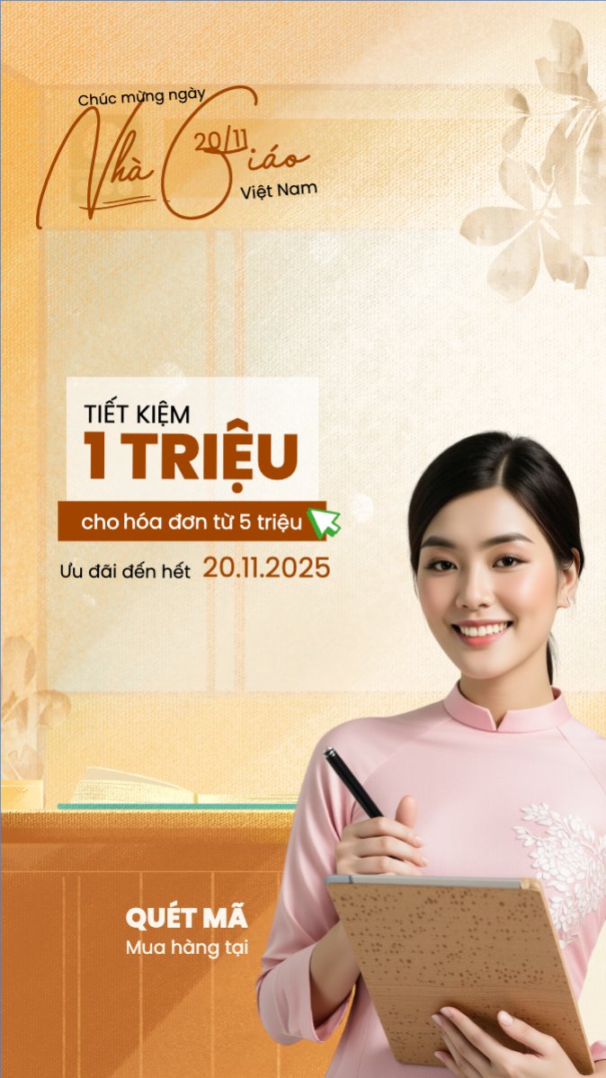 Mẫu Bài post MXH (9:16) Chúc mừng ngày Nhà Giáo 20/11 — LayerPic