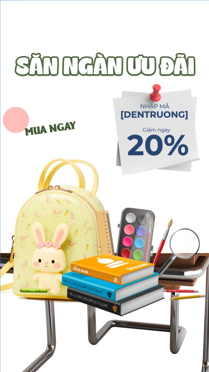 Mẫu Bài post MXH (9:16) Dụng cụ học tập — LayerPic
