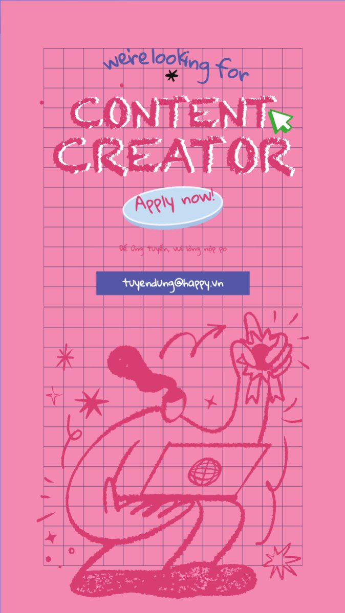 Content creator, nhà sáng tạo nội dung, tuyển dụng, văn phòng, office, dễ thương, cute, đơn giản, simple