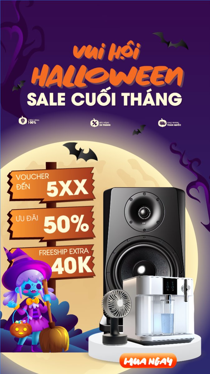 Mẫu Bài post MXH (9:16) Halloween, lễ hội ma quái, sự kiện, event, fashion, thời trang, quần áo, trang phục, clothes, outfit, dễ thương, cute, chibi, hoạt hình, cartoon — LayerPic