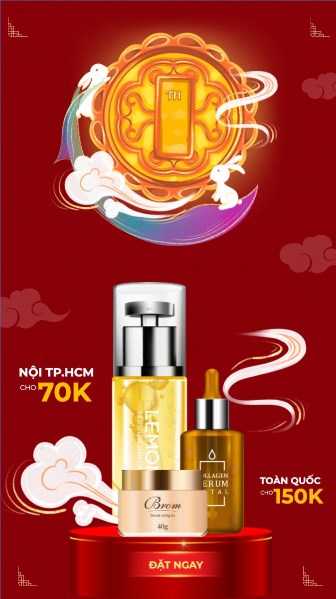 Mẫu Bài post MXH (9:16) Trung thu, Tết Đoàn Viên, mid-autumn festival, sự kiện, event, lễ hội, festival, mỹ phẩm, beauty, làm đẹp, sale, giảm giá, dễ thương, cute — LayerPic