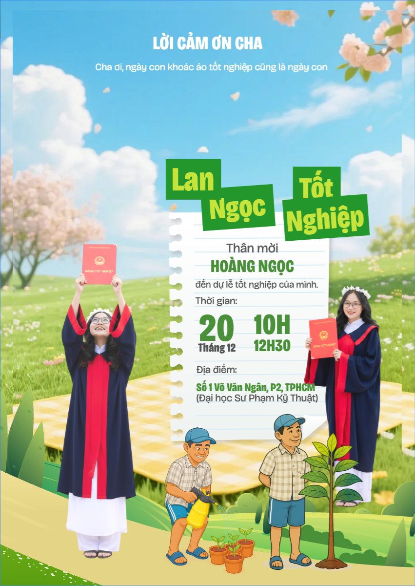 Mẫu Thư mời Lời cảm ơn cha — LayerPic