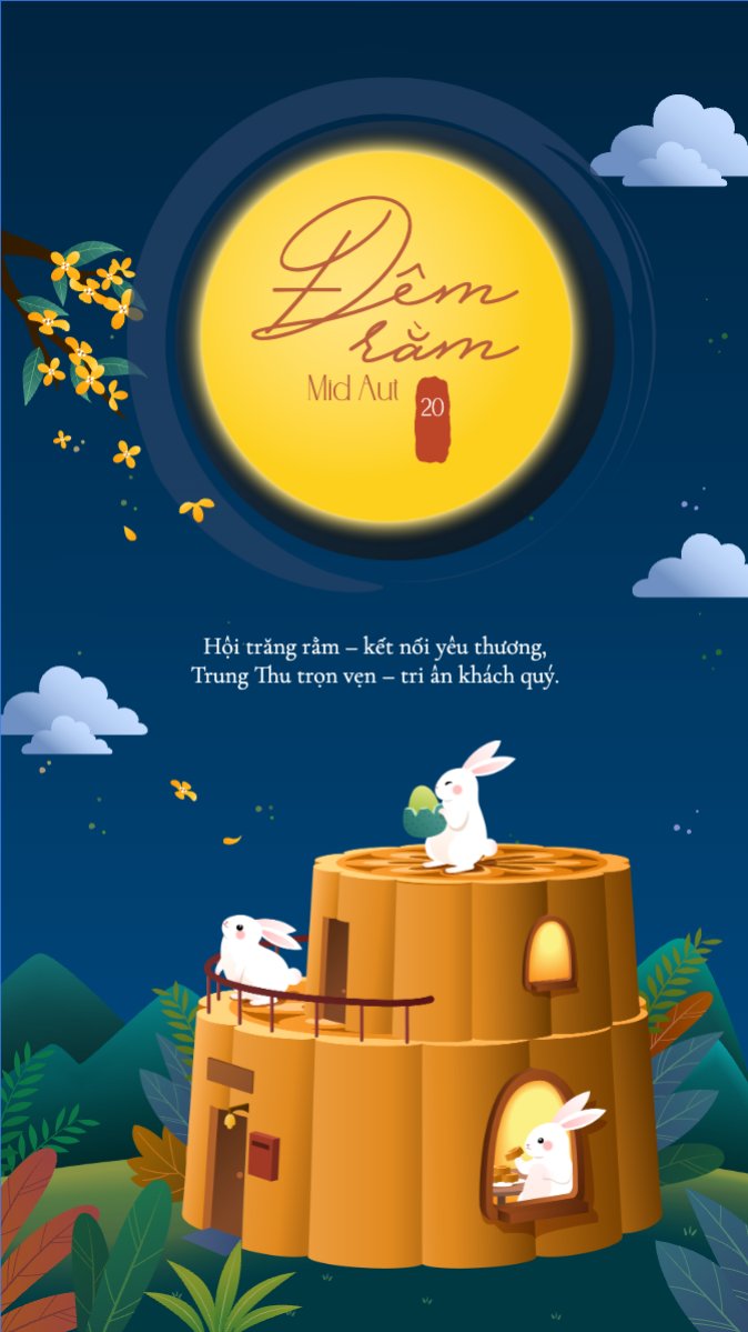 Mẫu Bài post MXH (9:16) Trung thu, Tết Đoàn Viên, mid-autumn festival, sự kiện, event, lễ hội, festival, dễ thương, cute — LayerPic