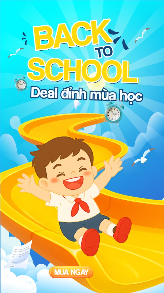 Mẫu Bài post MXH (9:16) Tựu trường, đến trường, nhập học, giáo dục, education, school, trường học, dễ thương, cute, chibi, hoạt hình, cartoon — LayerPic